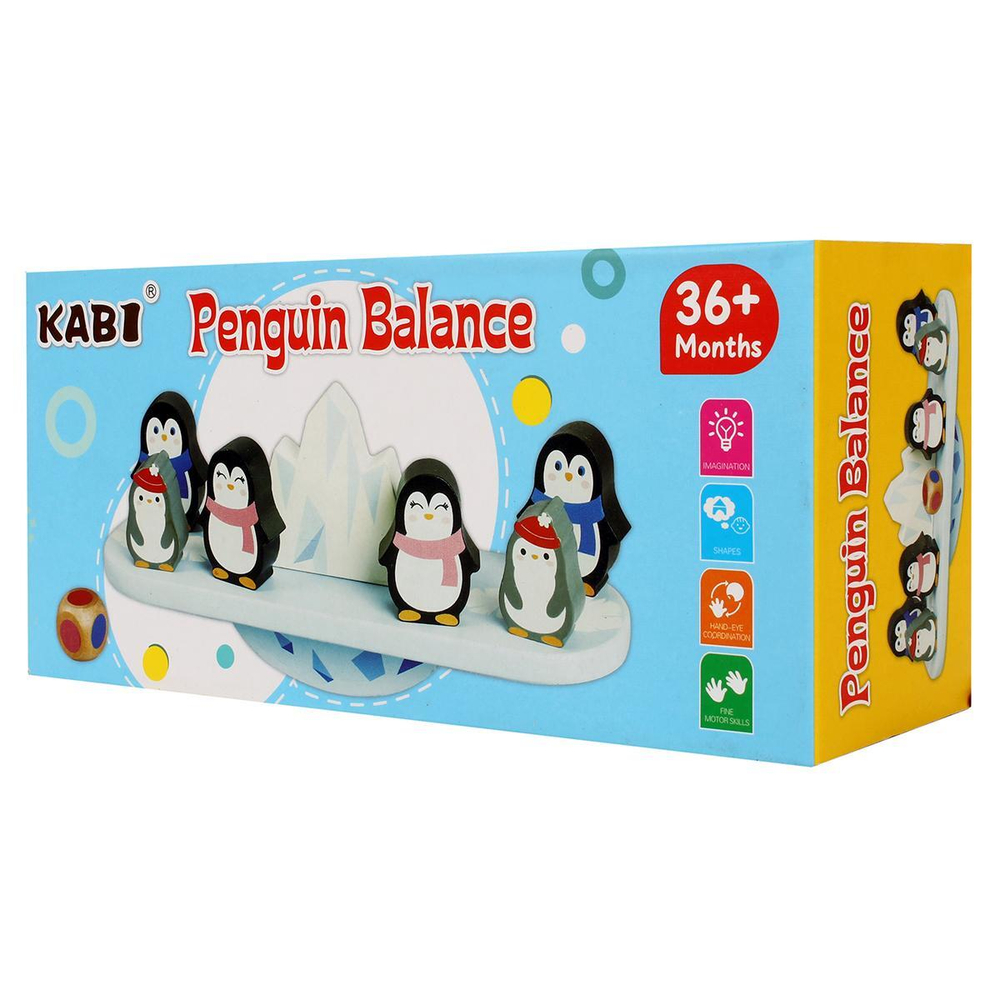 Развивающая игрушка деревянная Весы пингвин на льдине, коробка C-41700