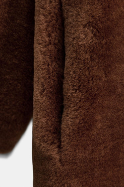 ZARA ДВУСТОРОННЕЕ ПАЛЬТО ИЗ 100% КОЖИ, КОРИЧНЕВЫЙ