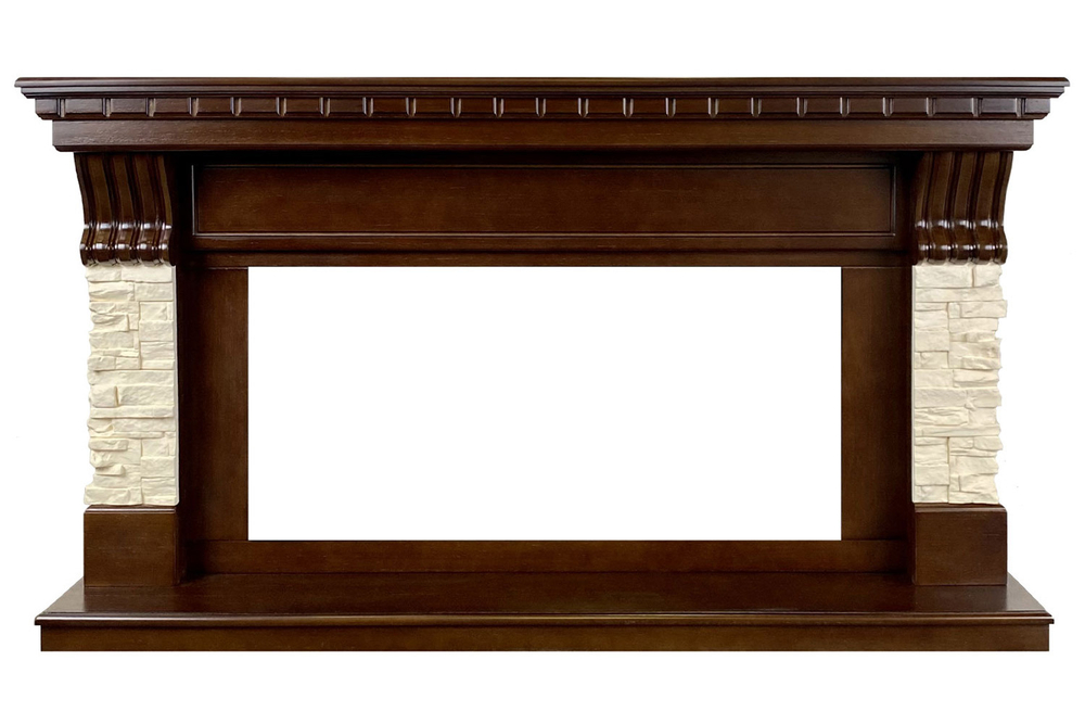 Каминокомплект Denver - Темный дуб / Бежевый (Ширина 1500 мм) с очагом Vision 42 LED