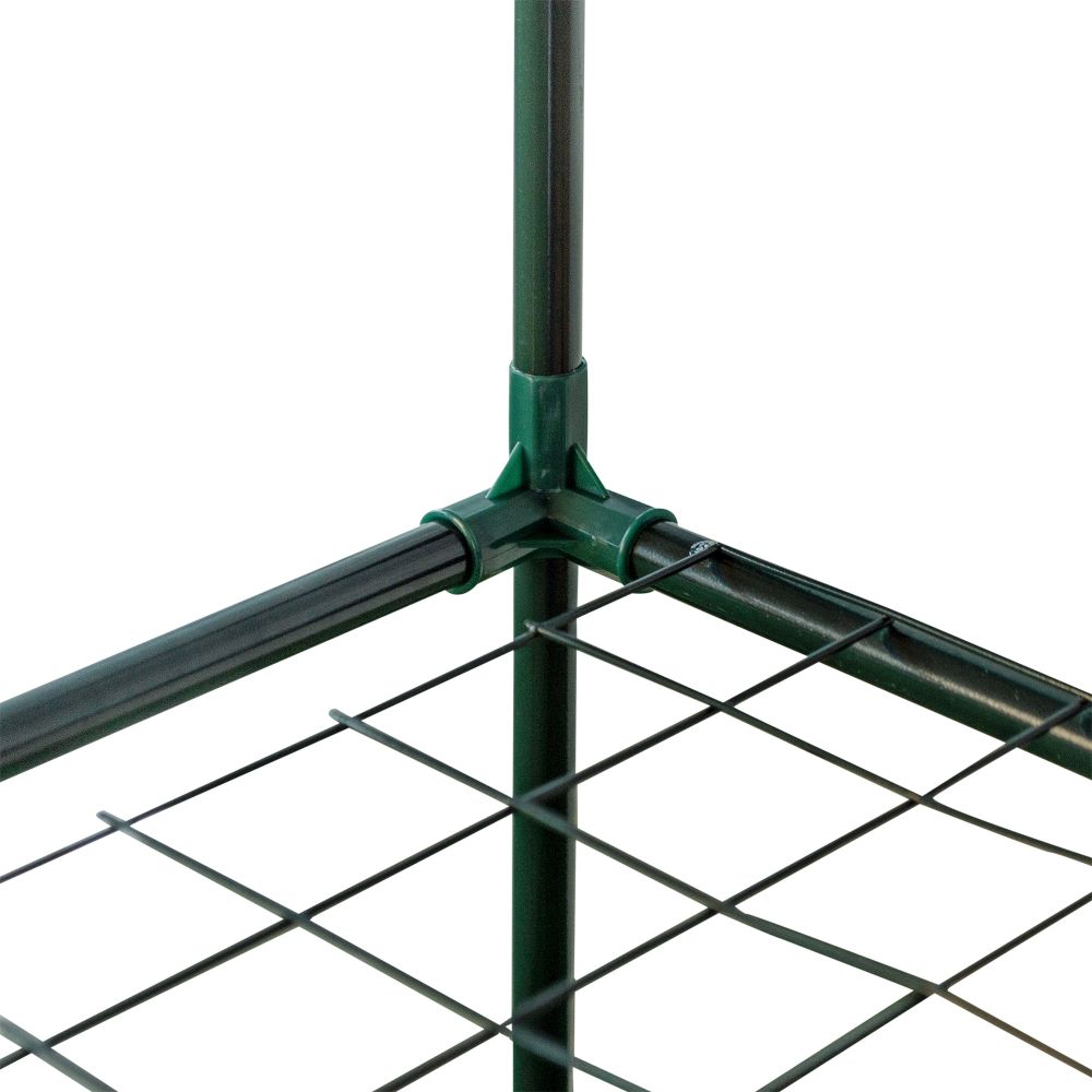 UGH-R10 H125 GREEN-WHITE Парник-стеллаж для рассады. 3 полки. 60x40x125см. Металлическая труба в ПВХ. цвет зеленый. Тент из армированного полиэтилена 135г-м2. цвет сетки белый. TM ФитоЛето