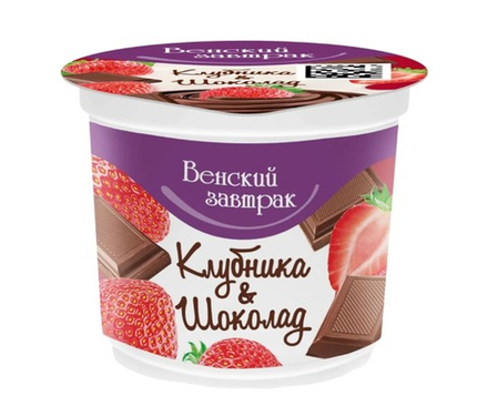 Десерт творожный "Венский завтрак" 4% 150г. Клубника и шоколад Минск