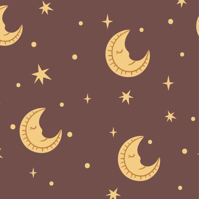 Ночное небо и луны - детский бохо принт