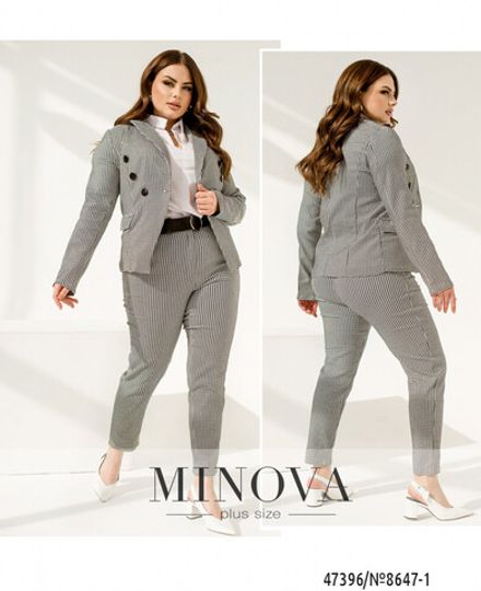 Костюм 8647-1-серая-клетка Minova Фото 1
