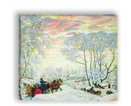 "Зима", Кустодиев Борис Михайлович, картина (репродукция)