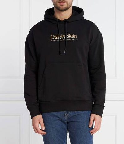 Худи DOUBLE FLOCK LOGO HOODIE Calvin Klein - черный(K10K111815)