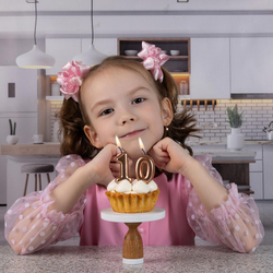 Свечи-цифры Розовое золото 4,5см