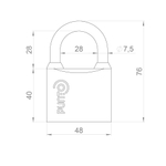Замок навесной PK-0150 3 key англ.ключ.