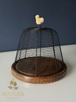 Блюдо с клошем "Курочка" Ø 24x24см