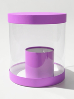 Плотная коробка-аквариум для торта с прозрачными стенками Цвет :Лиловый.