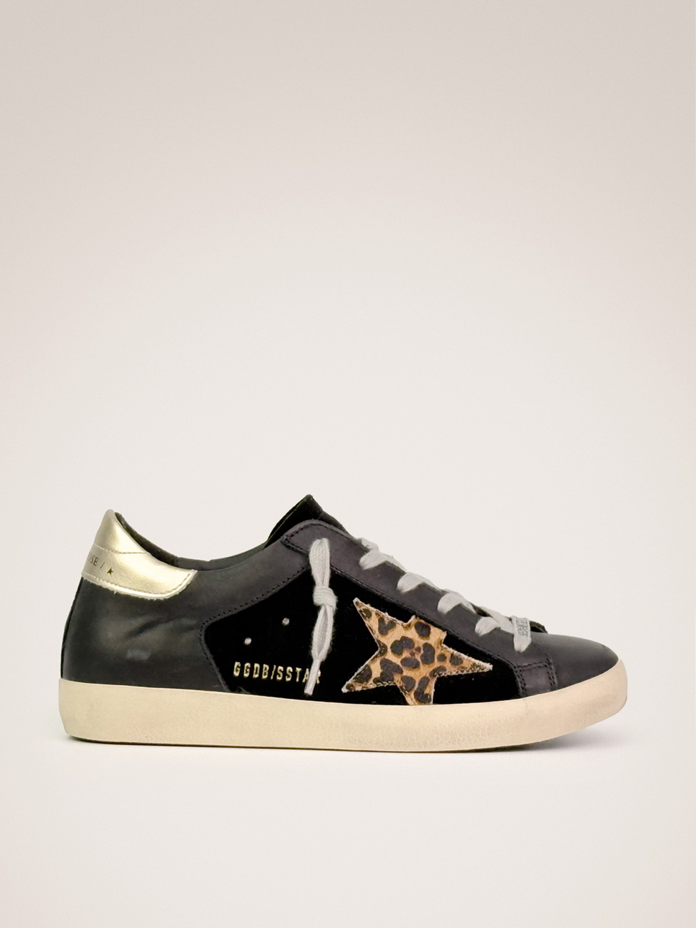Super Star with leopard print pony skin star and gold heel tab