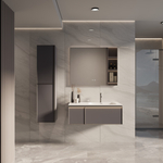 Тумба под раковину Vincea Elise 1000 подвесная, правая, 2 выкатных ящика soft close, серый матовый