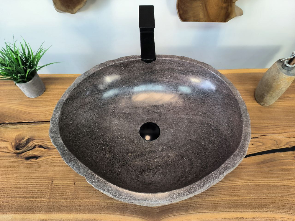Раковина из речного камня RS-65810 54х45х15 из натурального камня