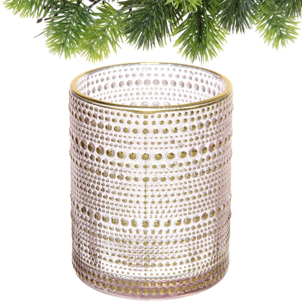 Подсвечник «Хрустальный блеск» 10*12,5 см, Розовый