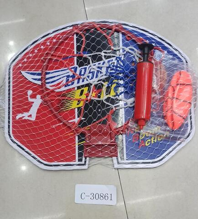 Кольцо для баскетбола д-22 см, сетка, мяч, размер 35х29см. с-30861