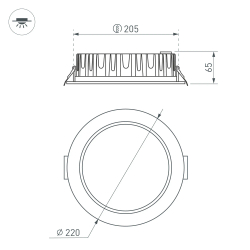 Светильник MS-MIST-BUILT-R220-30W Day4000 (WH, 110 deg, 230V) (Arlight, IP54 Металл, 5 лет) 039064