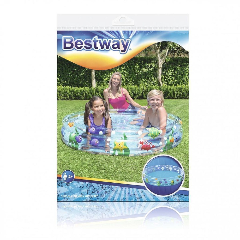 Бассейн надувной Bestway, 152х30 см, Подводный мир, 51004, 282 л, от 2 лет