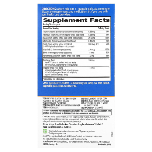 Country Life, средство для восстановления на клеточном уровне, 30 веганских капсул