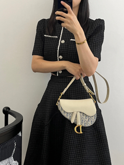 Christian Dior Mini Soft Saddle Bag With Strap