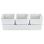 Кашпо "Фиори" Трио (3 кашпо на подставке) Цв. Белый