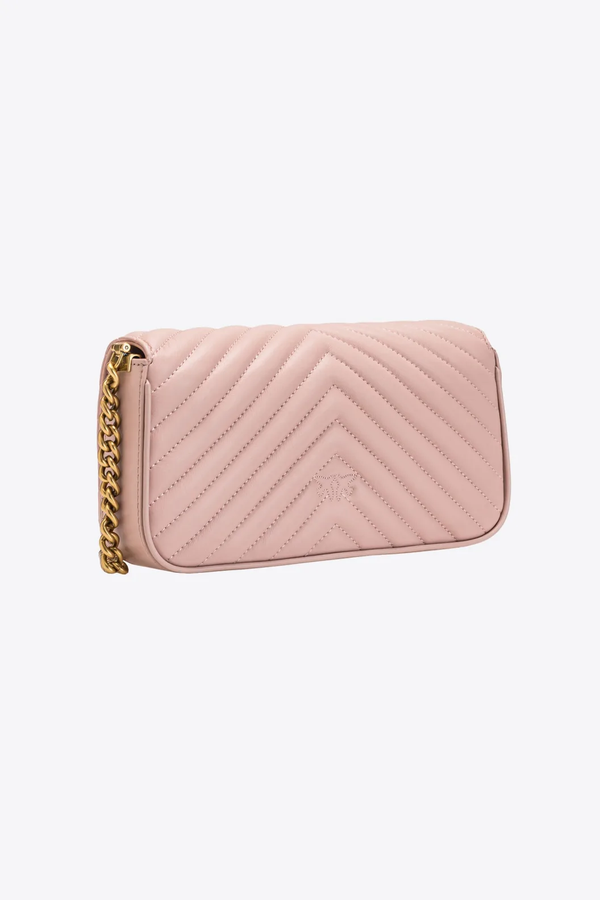 MINI LOVE BAG CLICK BAGUETTE CHEVRON – dusty pink-antique gold