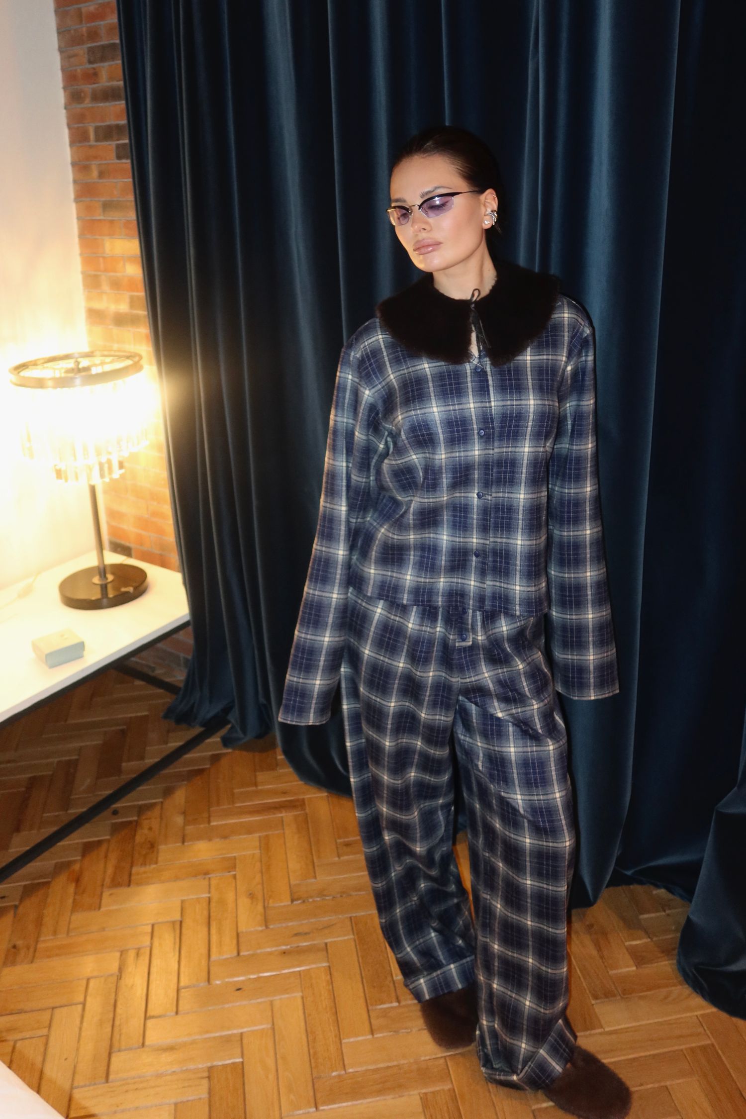 рубашка в клетку stamba, blue