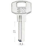 Заготовка вертикального ключа 10329 3M 2 паза (27*8,6*2,3) зм Китай