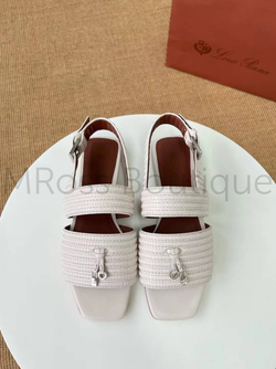 Сандалии Loro Piana Charms Sprightly женские в молочном цвете