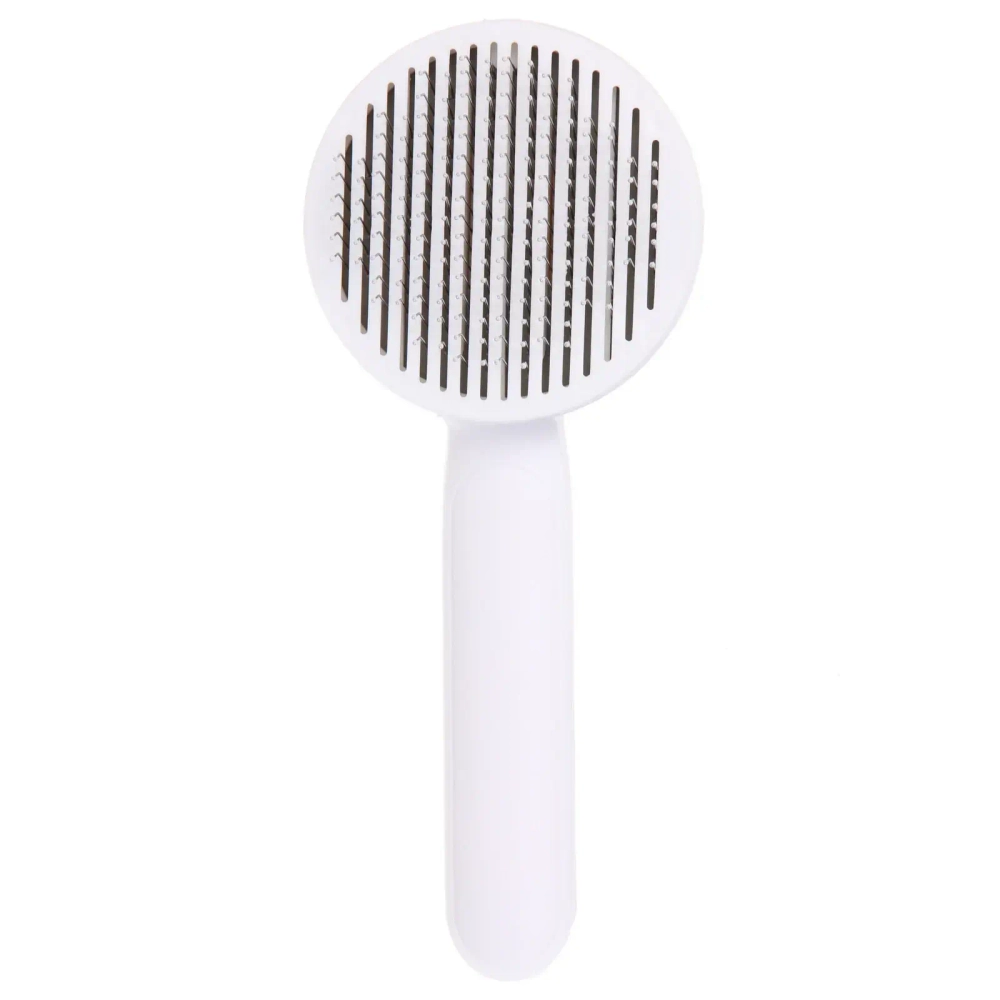 Расческа - пуходерка с кнопкой самоочистки «ПРЕМИУМ - МОЙ БРО», цвет пудровый, 7.5*19см (коробка)