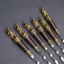 Подарочный набор шампуров "Охотник", рукояти венге