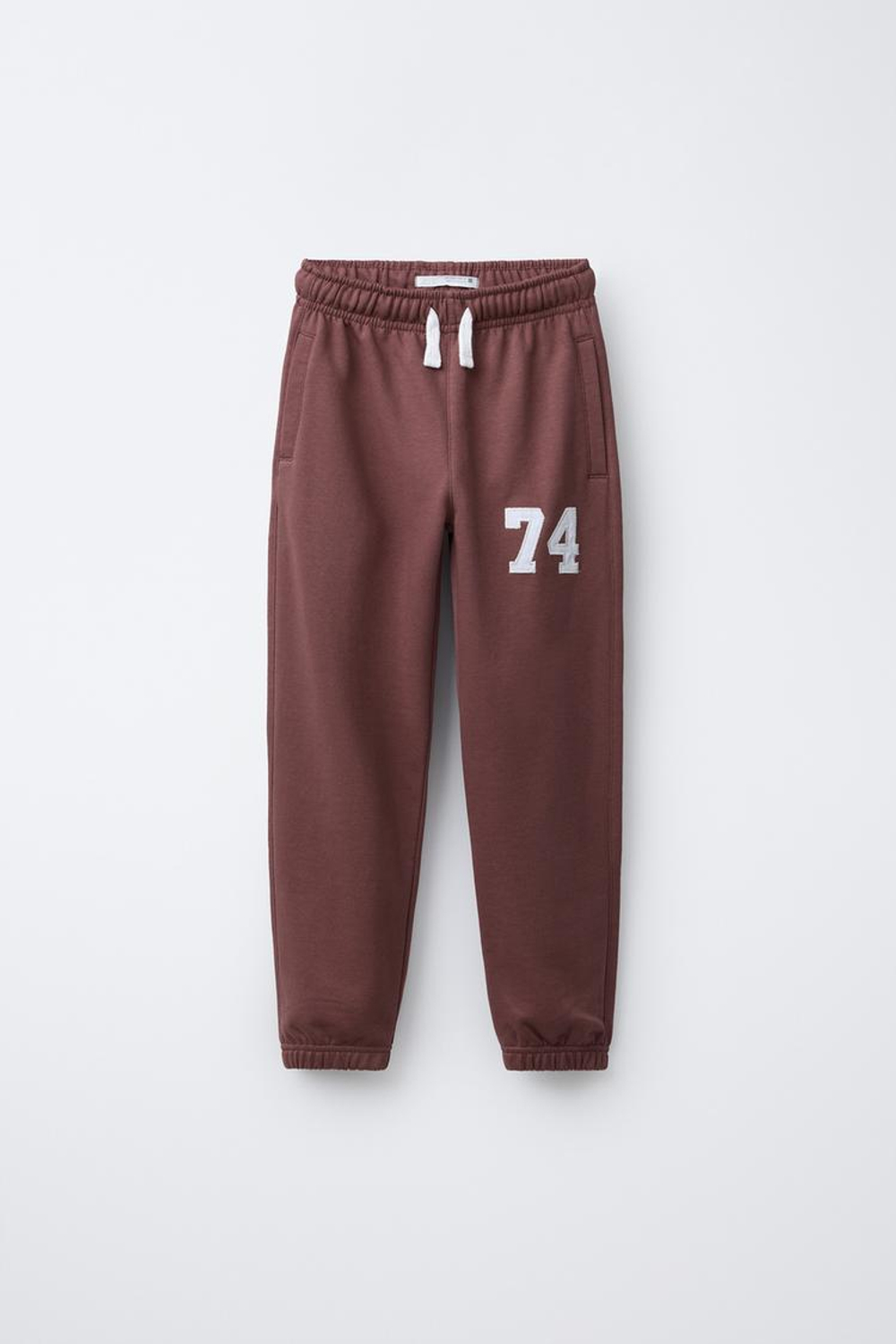 ZARA ДЖОГГЕРЫ С ВЫШИТОЙ ЦИФРОЙ, БУРГУНДИ