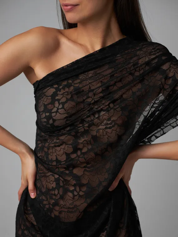 Кружевное эластичное полотно (сетка), арт. 05-98, черный 170