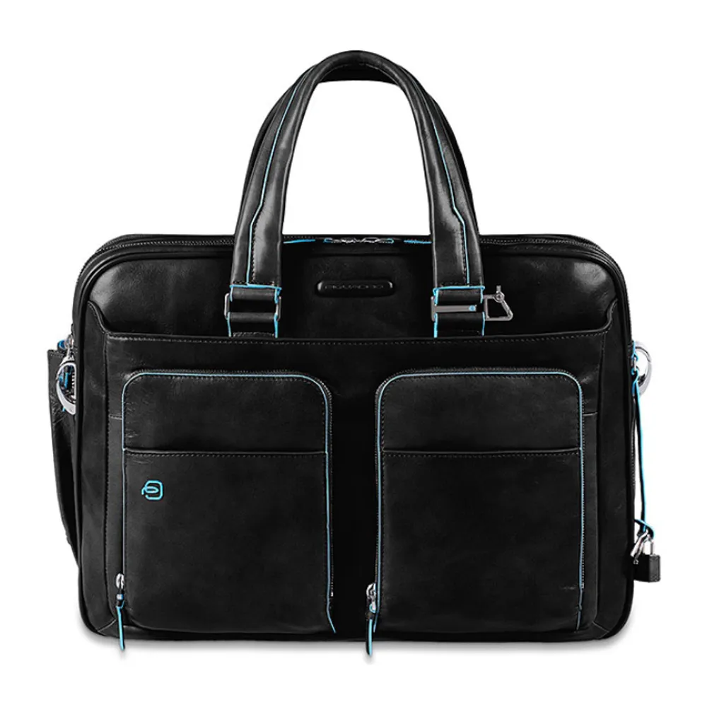 Сумка мужская Piquadro Blue Square черная телячья кожа (CA2765B2/N)