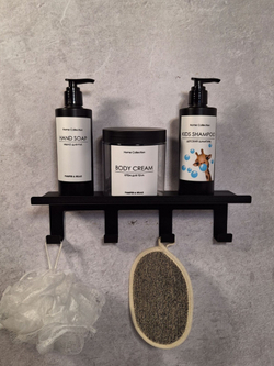 Полка настенная с крючками MetaDec Hook 30см черная