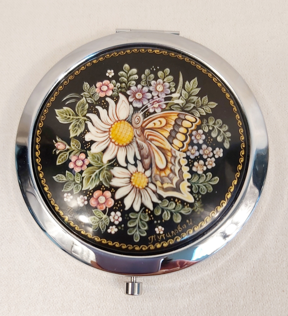 Ручное зеркало "Бабочка" №3  (худ. Путилова)