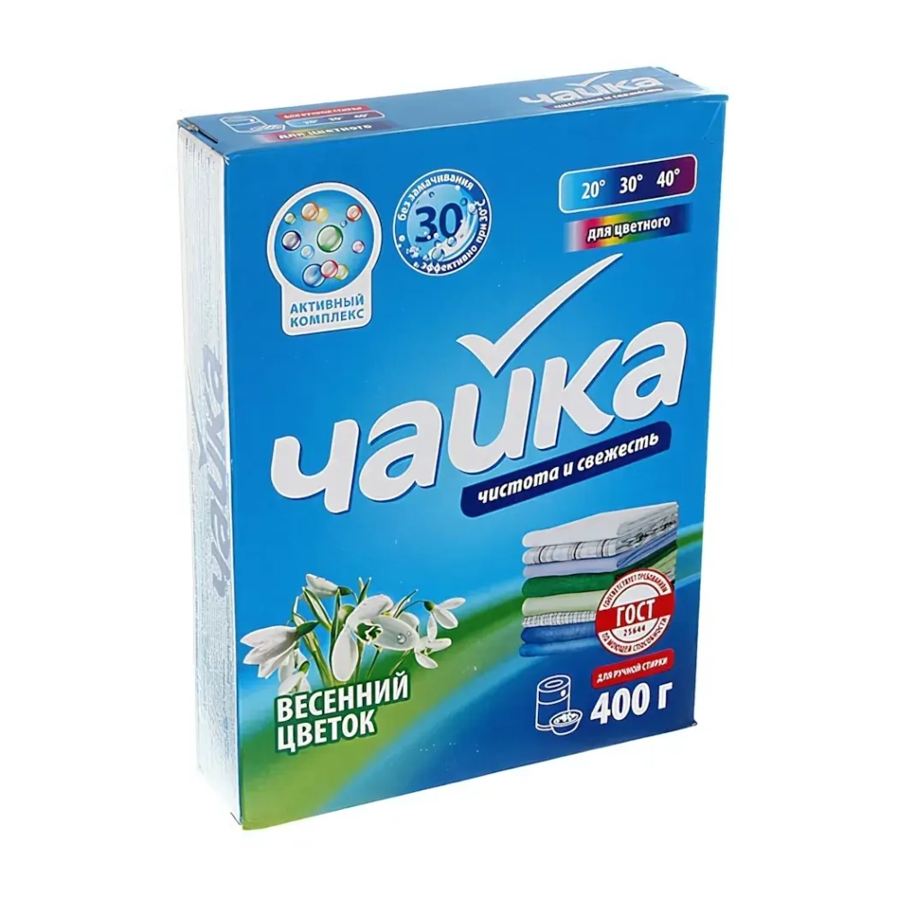 Порошок стиральный ЧАЙКА ручная стирка Весенний цветок для цветного 400 г