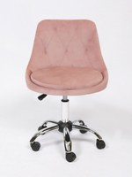 Стул на колесиках со спинкой Massagecomplekt Ромб, велюр, черный