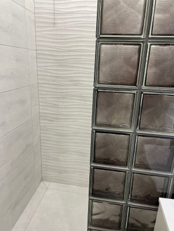 Стеклоблок чёрный волна окрашенный изнутри  Vitrablok  19x19x8