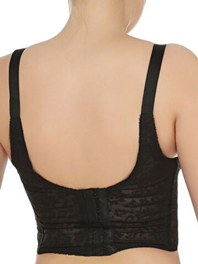 Корсетная полуграция–бюстье из кружевной ткани (Размер: 38DD) (Цвет: черный)
