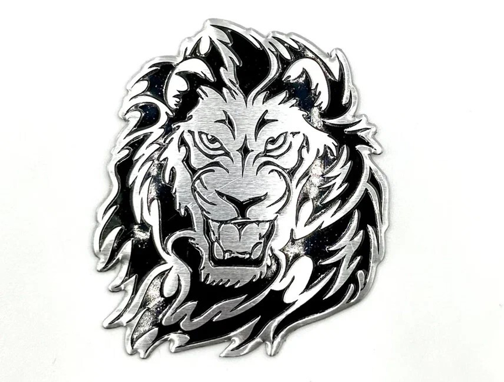 Наклейка Лев Серебристая (Lion размер 6,5х7,5см)