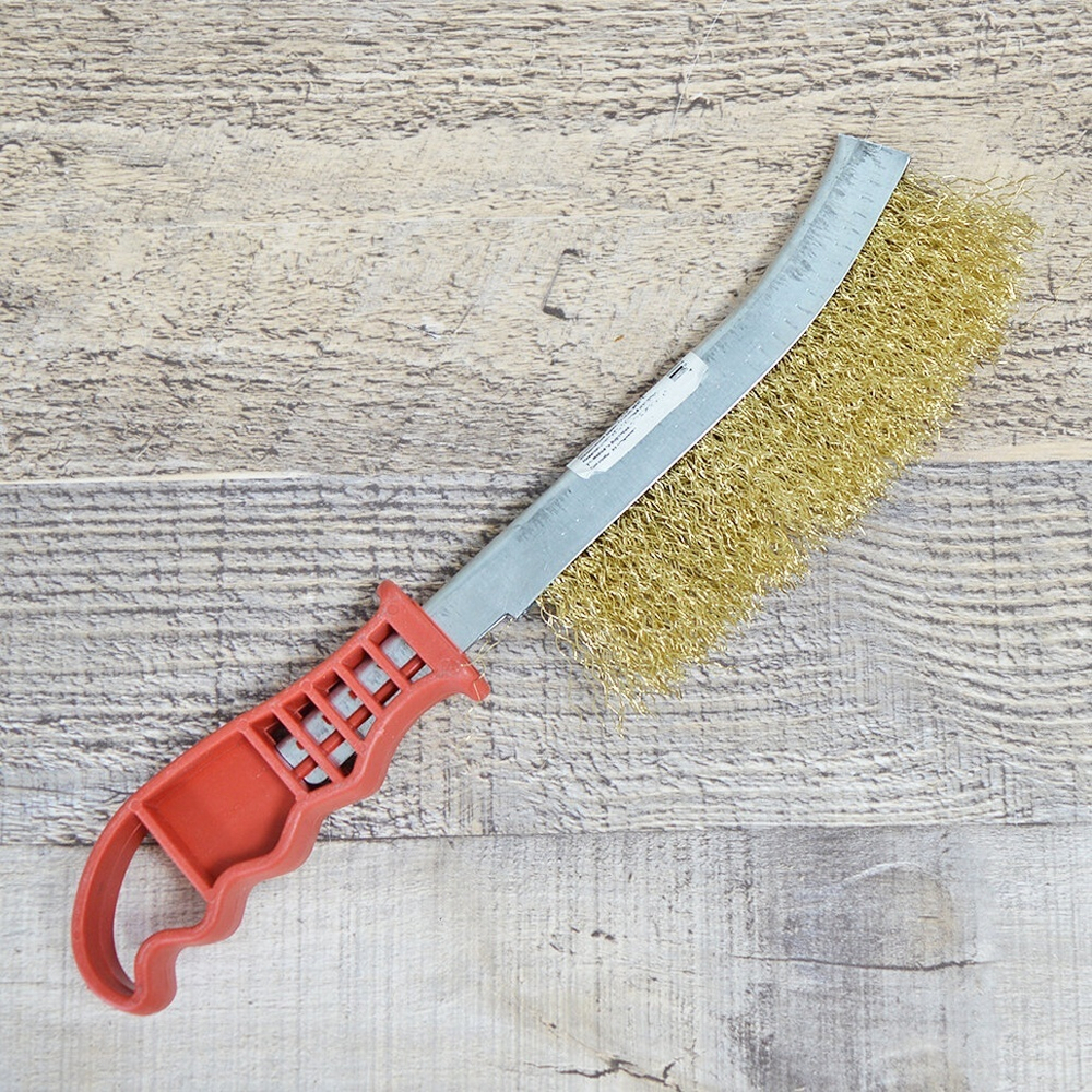 Щетка по металлу с пластиковой ручкой, 22,5см