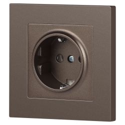 Розетка Intro Accent 6-202-08 2P+E Schuko 16А-250В IP20 СУ AL/CU бронза