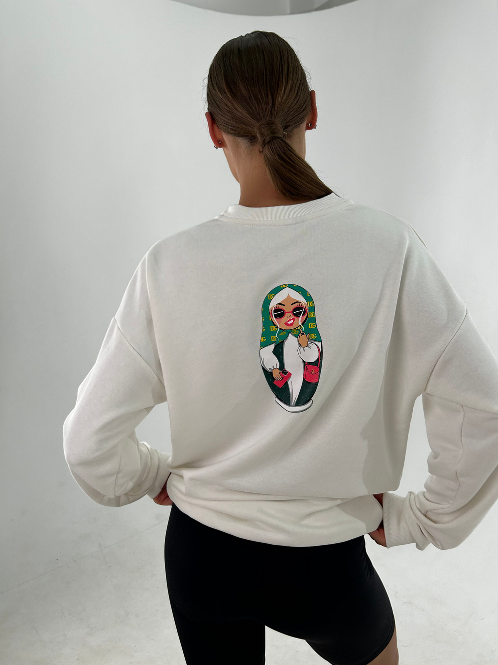 Свитшот женский оверсайз хлопок толстовка с начесом