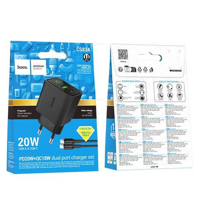Зарядное устройство для Type-C PD20W+QC3.0 Hoco CS83A (black)