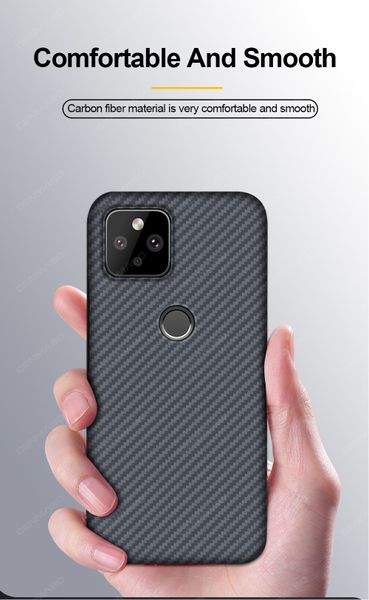 Карбоновый чехол Aioria Bulletproof Armor для Google Pixel 5 (Серый)