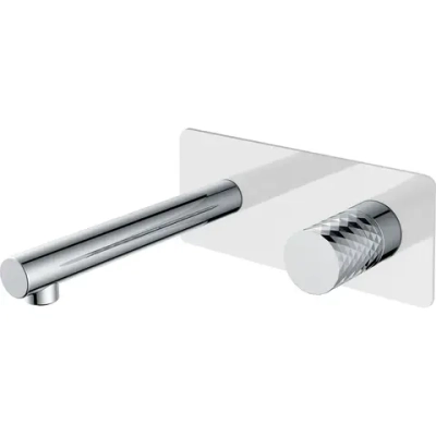 Смеситель для раковины Boheme Stick 125-WCR С ВНУТРЕННЕЙ ЧАСТЬЮ, white, diamond chrome