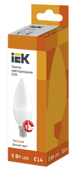 Лампа светодиодная C35 свеча 5Вт 230В 3000К E14 IEK