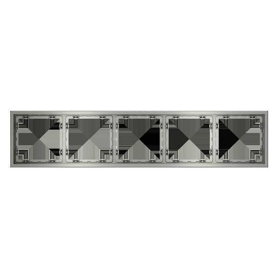Рамка пластиковая Voltum S70 на 5 постов, (сталь) VLS100505