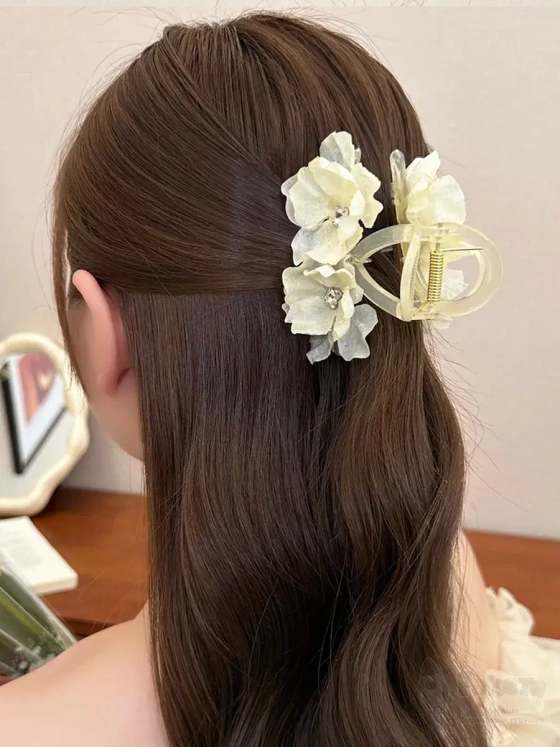 Заколка крабик краб для волос женский детский цветы