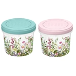 Банка с завинчивающейся крышкой 0,7л с декором Цветущий луг, Микс