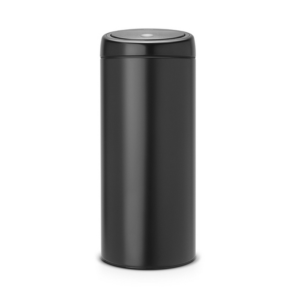 Ведро для мусора Brabantia Touch Bin матовое черное 30л вид спереди